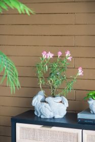 10x8x6.5" 5 Bunny Cement Planter