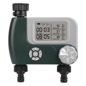 Sprinkler Timer with 2 Outlet Zones Digital Programmable Hose Faucet Timer Manual Automatic Watering Intelligent Drip Irrigation System for Garde