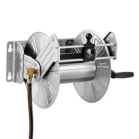 Wall Mounted Garden Hose Reel 150ft 5/8 in Hose Winder Brass Fitting Hose Guide
