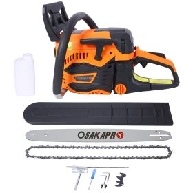62CC Gas Powered Chainsaw, 22Inch 2-Cycle Petrol Handheld Chain Saw, Gasoline Gas Chainsaws For Tree Wood Cutting,EPA Compliant (Option: Orange)
